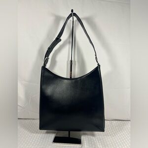 3030: Salvatore Ferragamo Black Leather Shoulder Hobo Bag